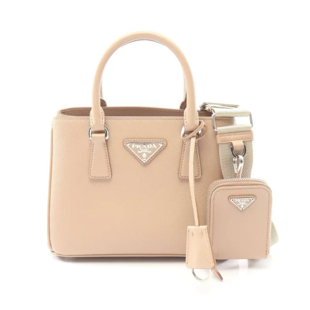 Prada SAFFIANO LUX Handbag Leather Beige Cream